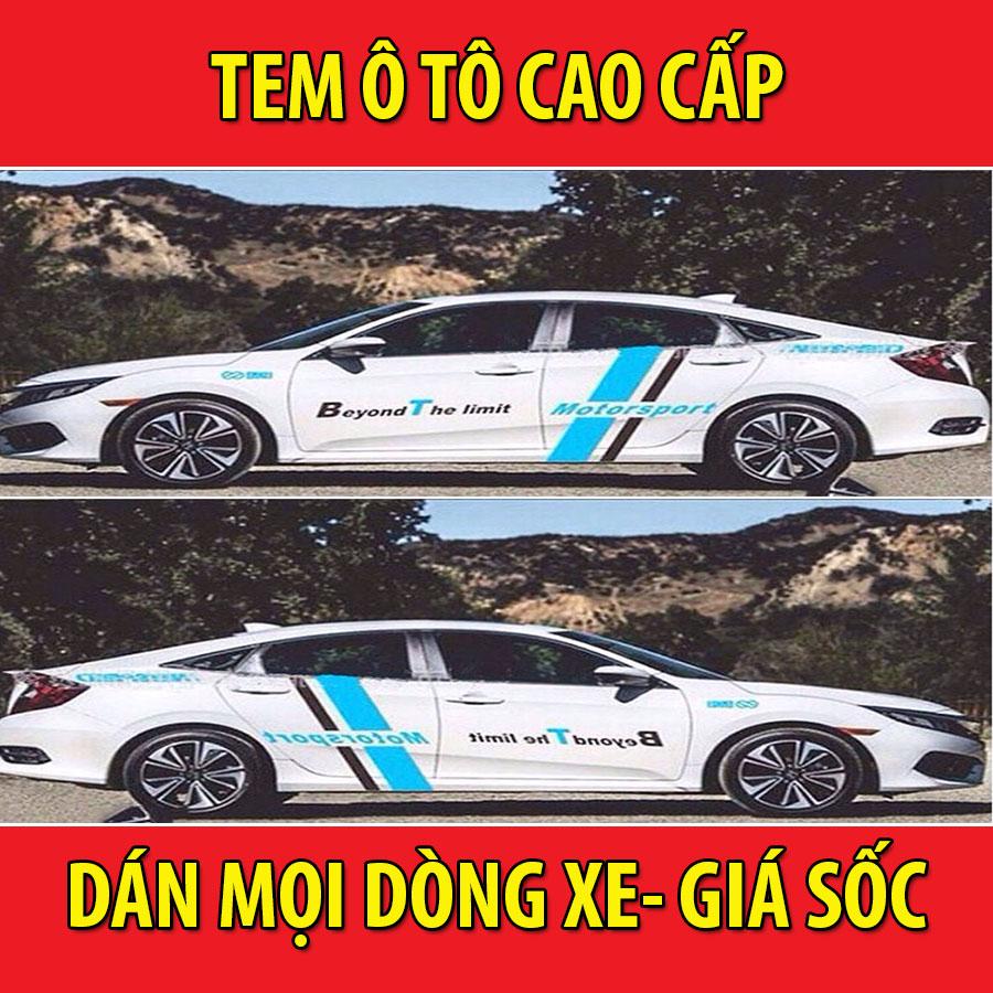 Tem dán sườn ô tô phong cách thể thao
