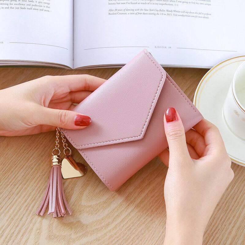 Ví nữ mini cầm tay móc rua tua siêu kute