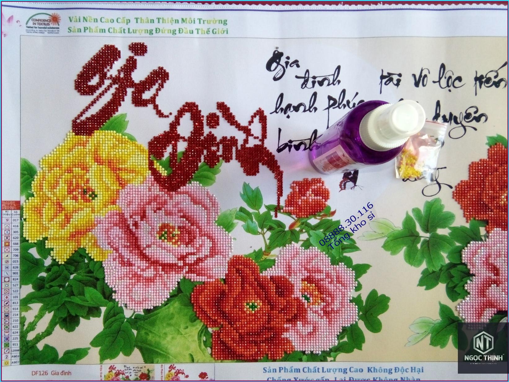DF126-Tranh đính đá gia đình