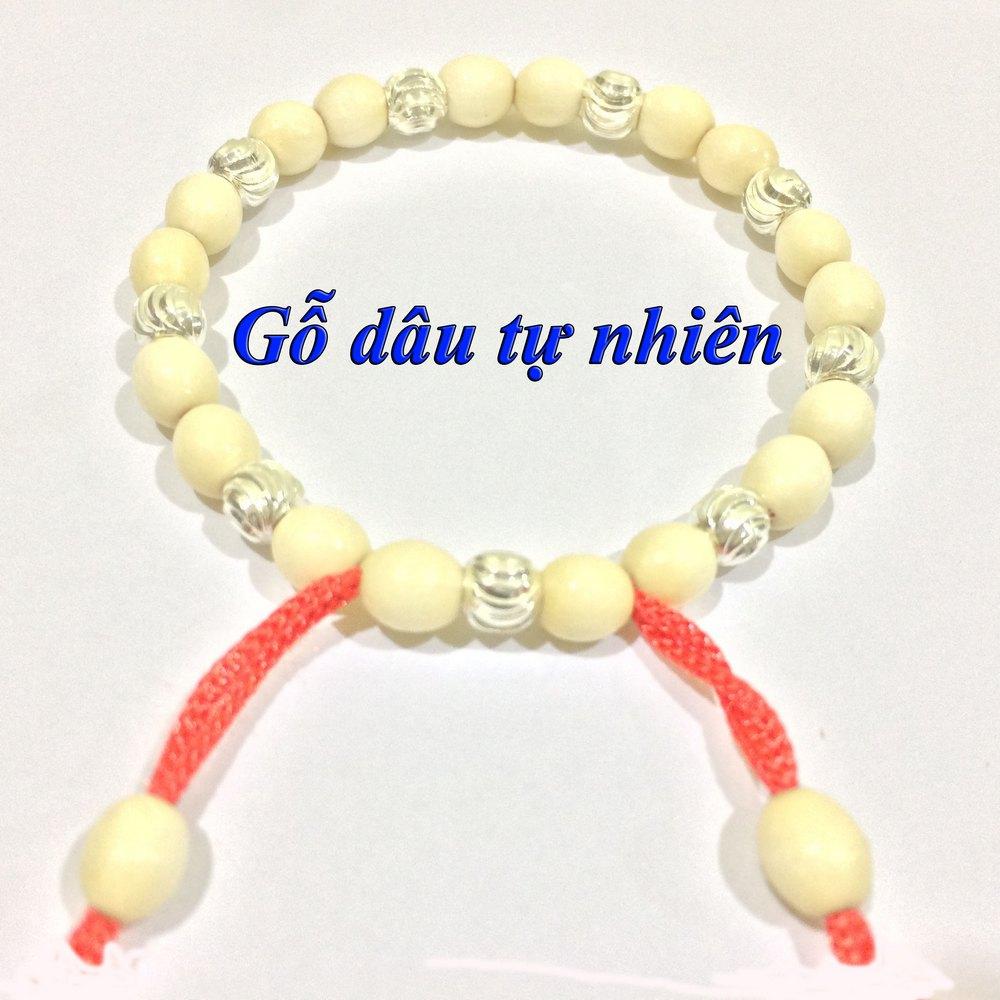 Vòng dâu trừ tà cho bé gái 9 bi bạc (Bạc)
