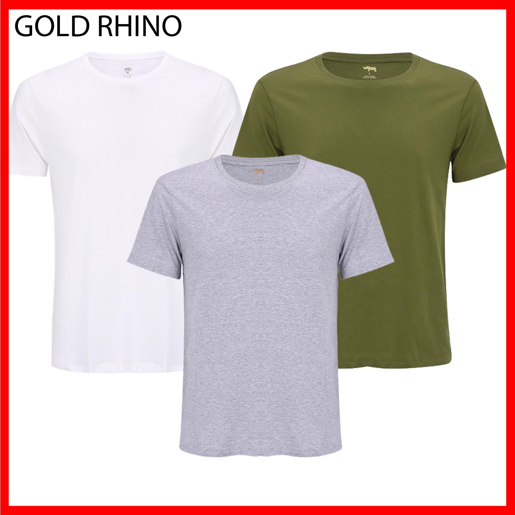 3 áo thun nam cao cấp, áo thun nam đẹp 100% cotton màu trắng-xám-rêu 11