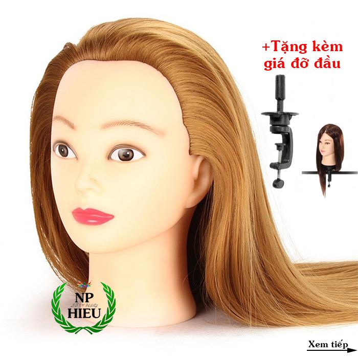 Đầu manocanh học làm tóc vàng sáng