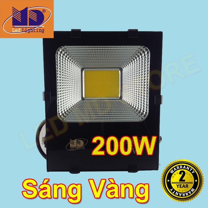 Đèn Pha led 200W cao cấp chống nước COB ánh sáng vàng - MD106