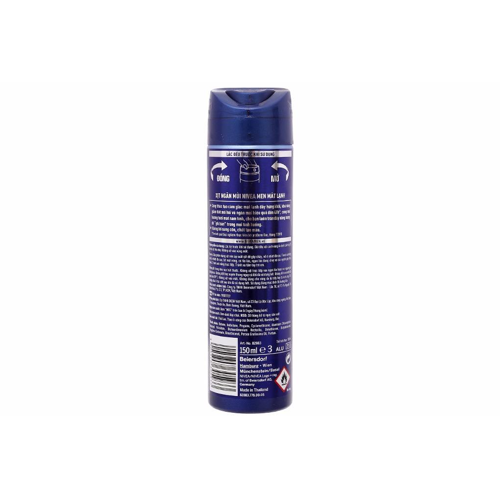 Xịt khử mùi Nivea Men mát lạnh 150ml