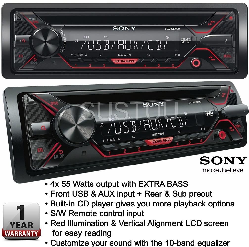 [HỖ TRỢ LẮP ĐẶT SẢN PHẨM TẠI HN & HCM] Sony CDX-G1200U đầu đọc CD/USB/AUX với ExtraBass