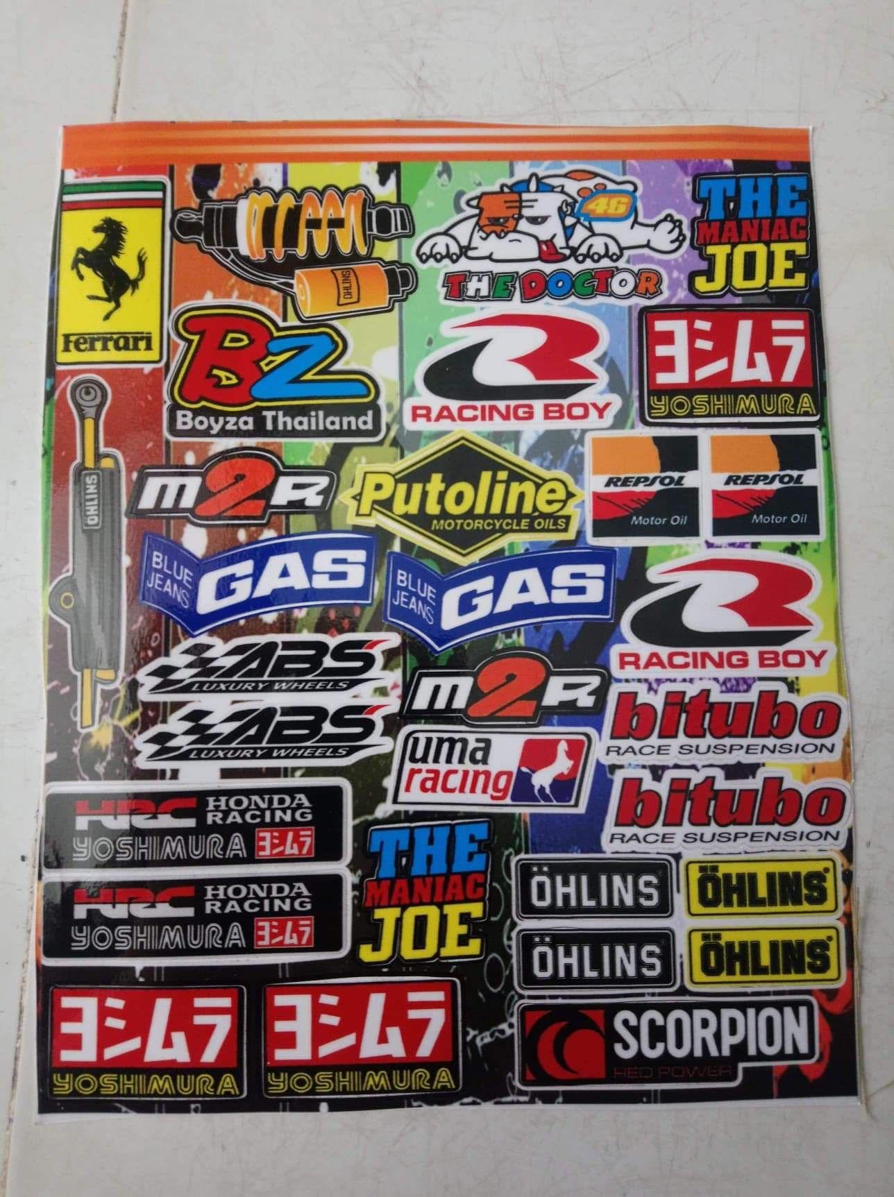 Tem tấm logo dán xe máy trọn bộ 18x25cm