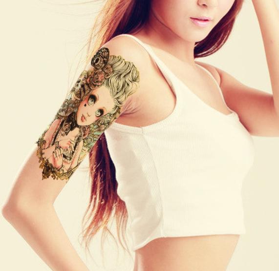 Tattoo stickers female princess hair rattan size 15x21 cm, 100% as tattoo real