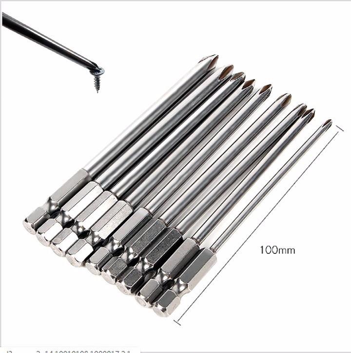 Bộ 9 mũi tô vít lắp máy khoan 100mm