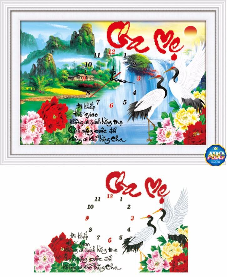 Tranh đính đá Cha mẹ DF303