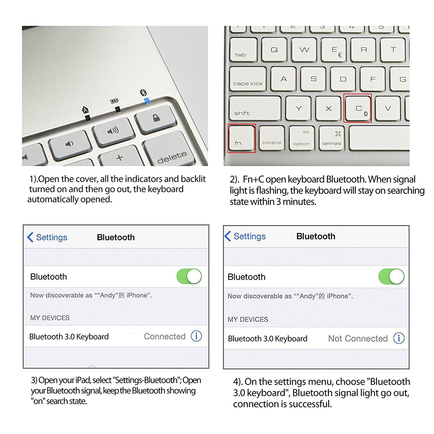Bàn phím Bluetooth F8S+ kiêm ốp lưng cho iPad Air 2 - PKCB