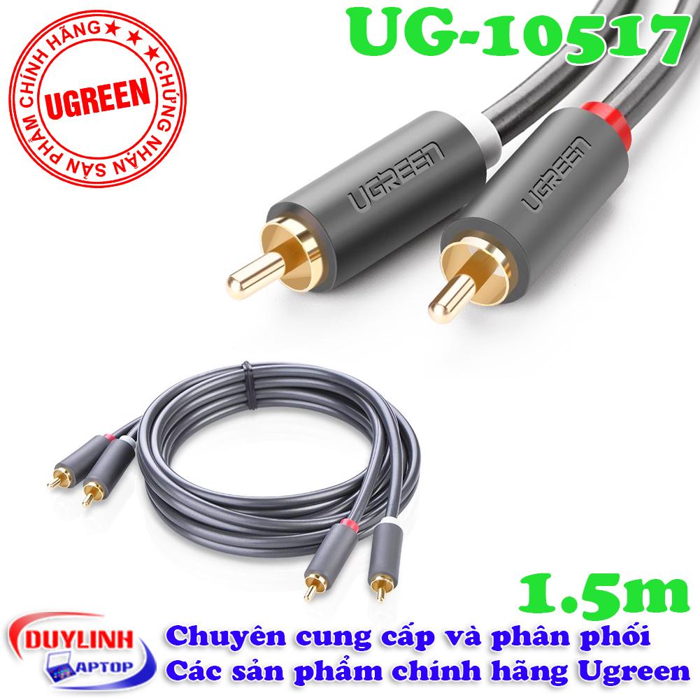 Dây AV 2 đầu RCA (dương) ra 2 dầu RCA (dương) Ugreen 1.5M