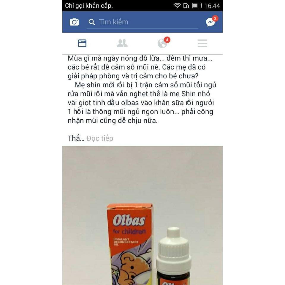 Tinh dầu xông mũi olbas trị ngạt mũi cho bé