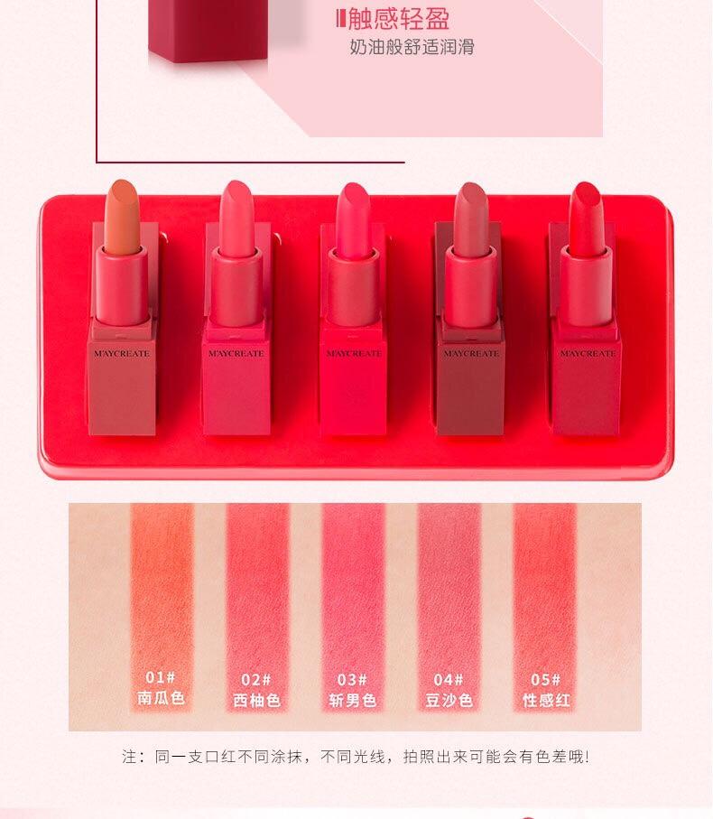 Set 5 son dưỡng ẩm Maycreate