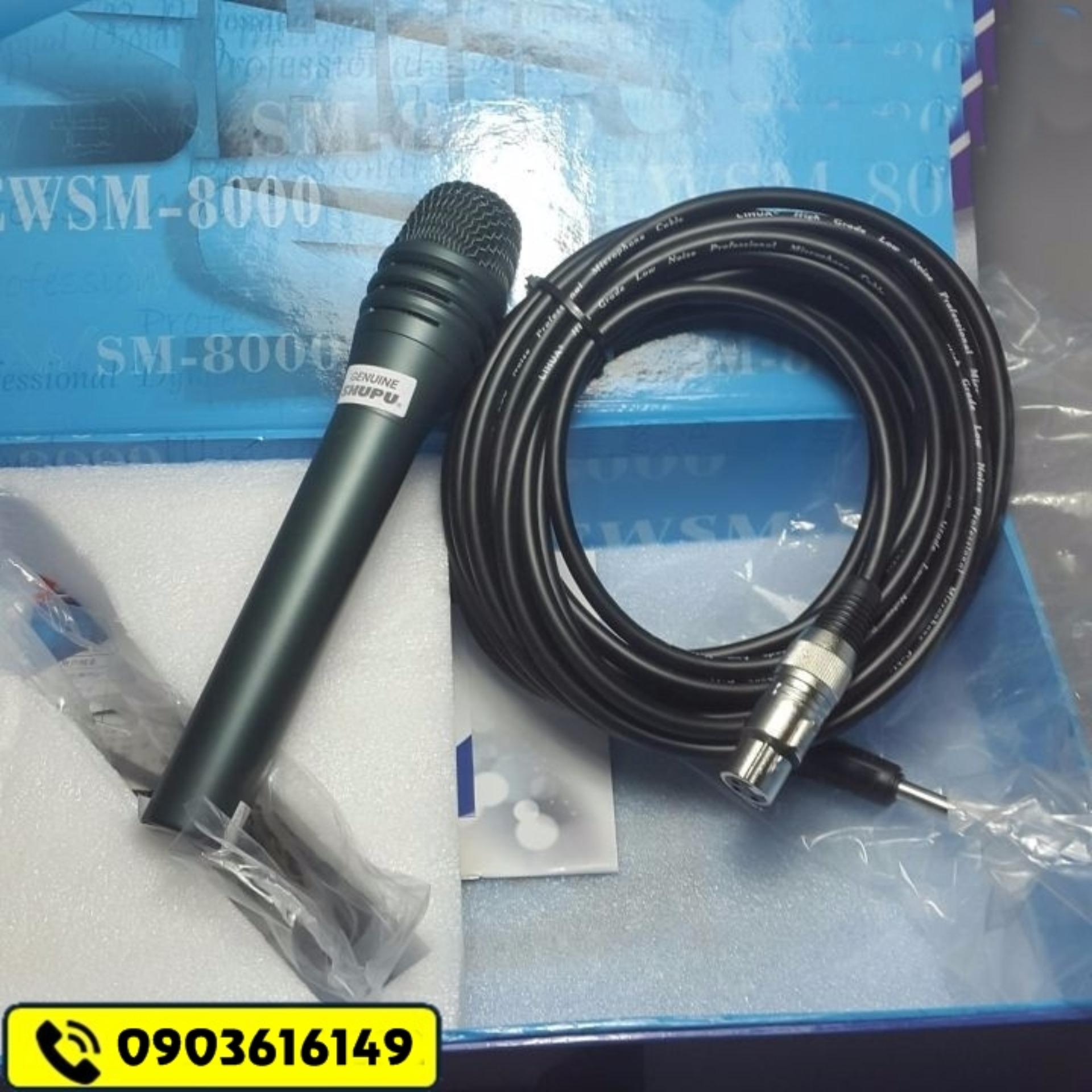 Micro karaoke có dây Shupu SM-8000 (đen xanh)
