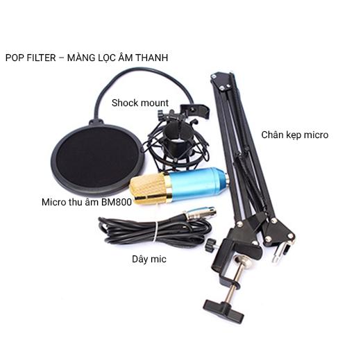 Combo Mic hát live stream BM800 + Soundcard K10