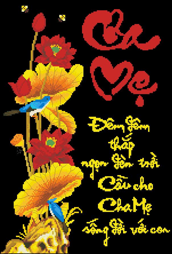 Tranh gắn đá Cha Mẹ 6