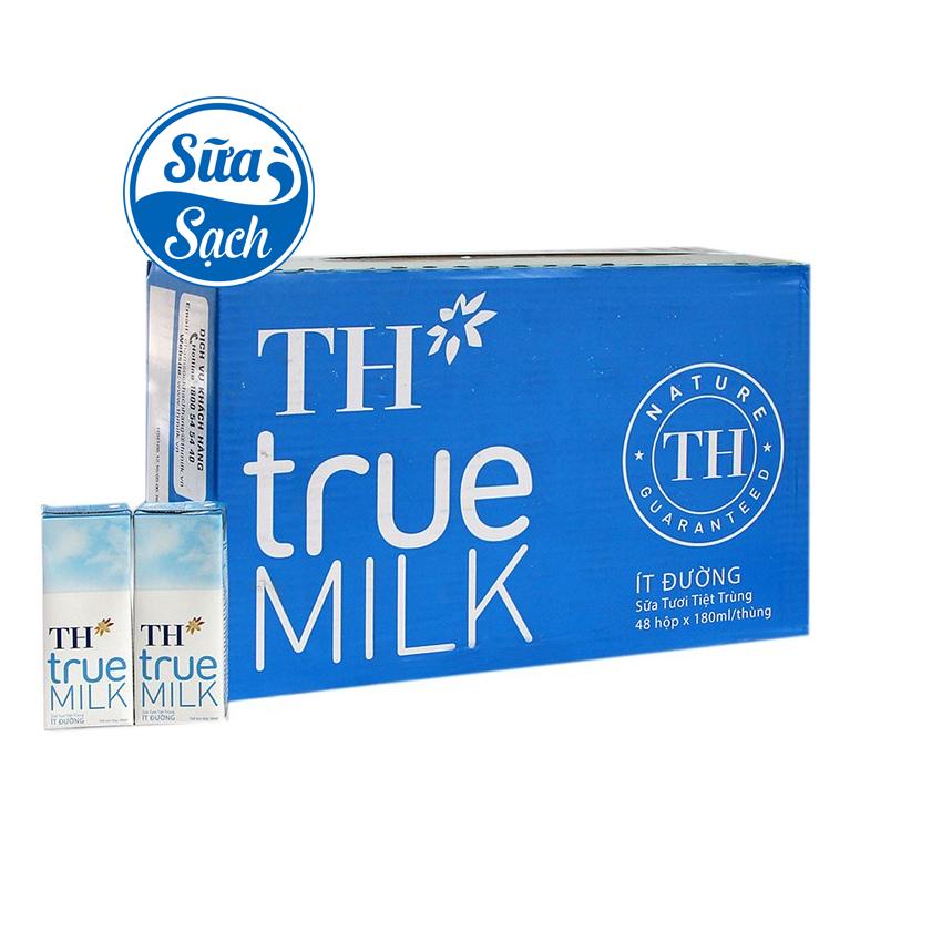 Combo 6 lốc sữa TH true milk ít đường 180ml