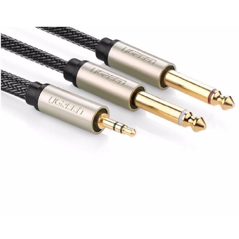 Cáp loa 3.5mm sang 2 đầu 6.5mm 5m ugreen 10619