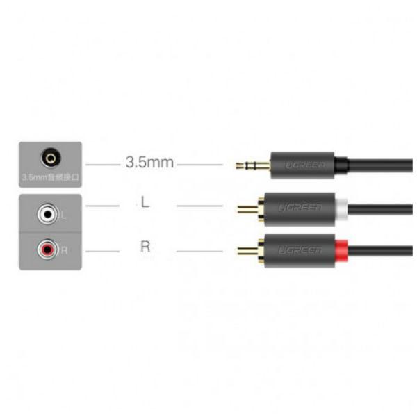 Cáp loa 3.5mm sang 2 đầu AV 10m uGREEN 10514