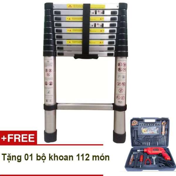 Mishio - Thang rút nhôm Kachi 3.8 mét MK85 + Tặng bộ khoan đa năng DIY