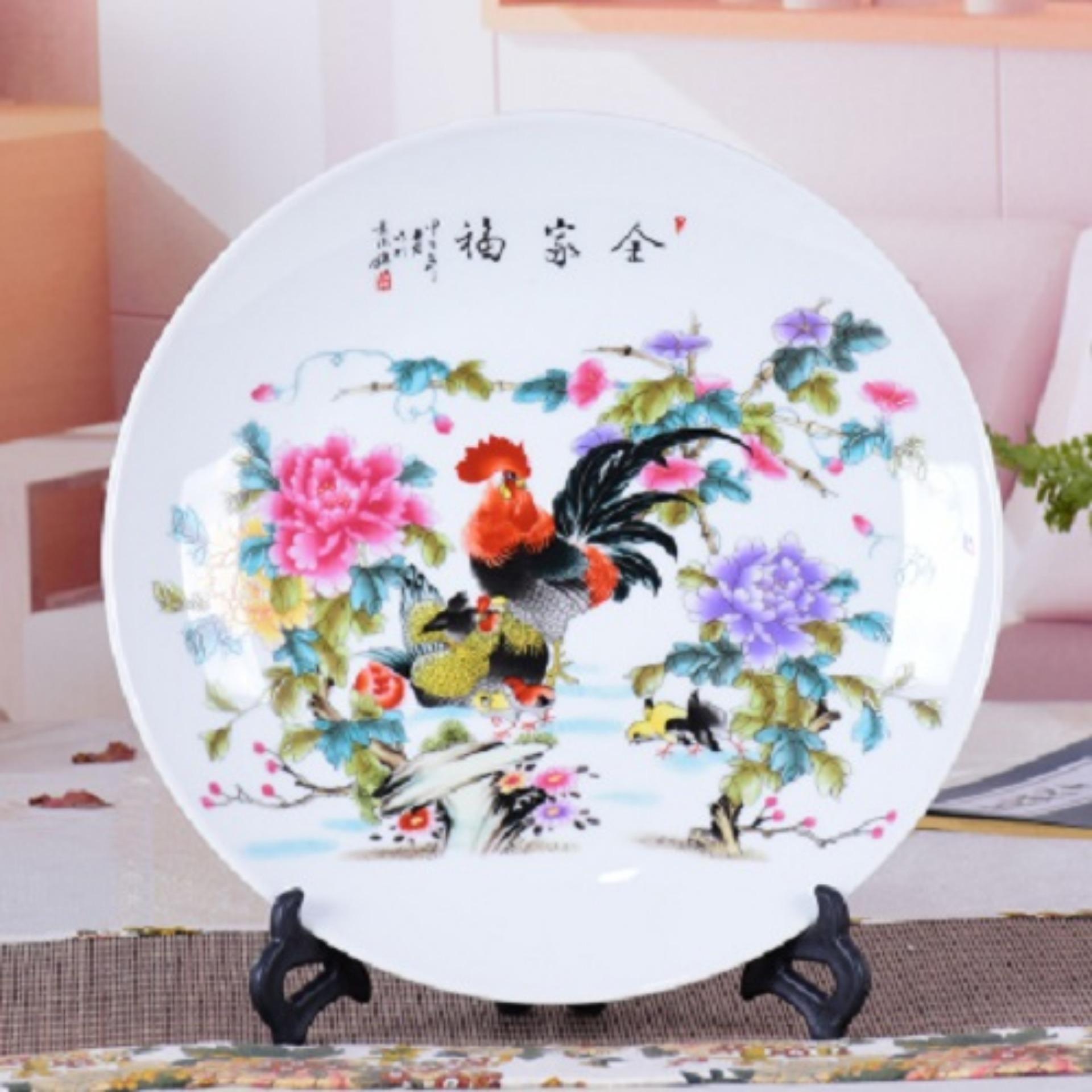 đĩa tranh gốm sứ để bàn