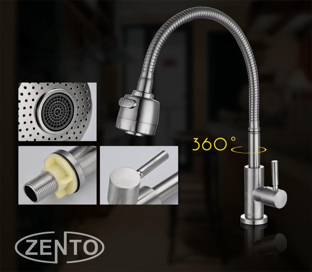 Vòi rửa bát đơn inox 304  Zento SUS4639