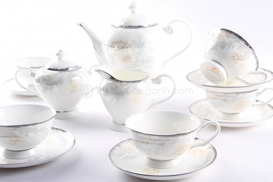 Bộ tách trà/ cafe 15 món Sứ Xương Royal Houseware 15784EL