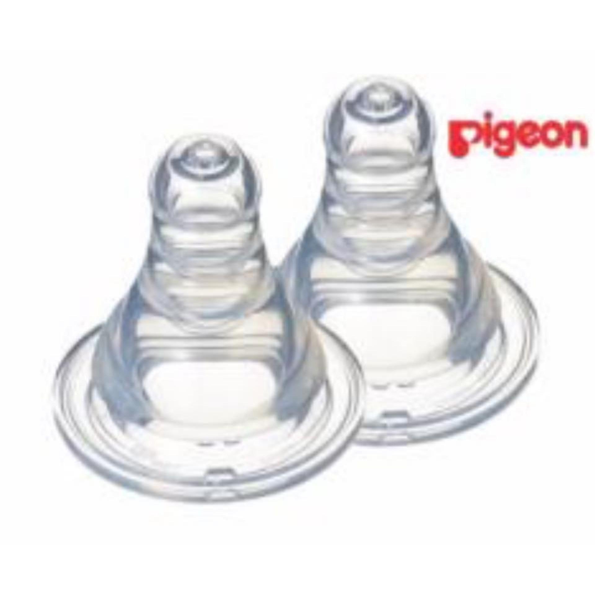 [HCM]Set 2 Cặp Núm vú Silicon Siêu Mềm Pigeon Cổ Hẹp ( Size Y  4 núm vú )