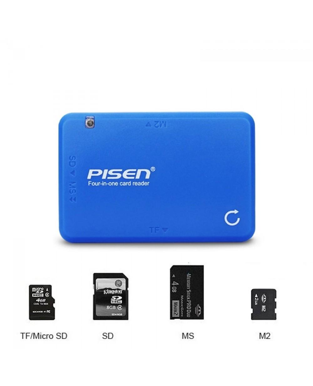 Đầu đọc thẻ nhớ Pisen 4-in-1 (Xanh)
