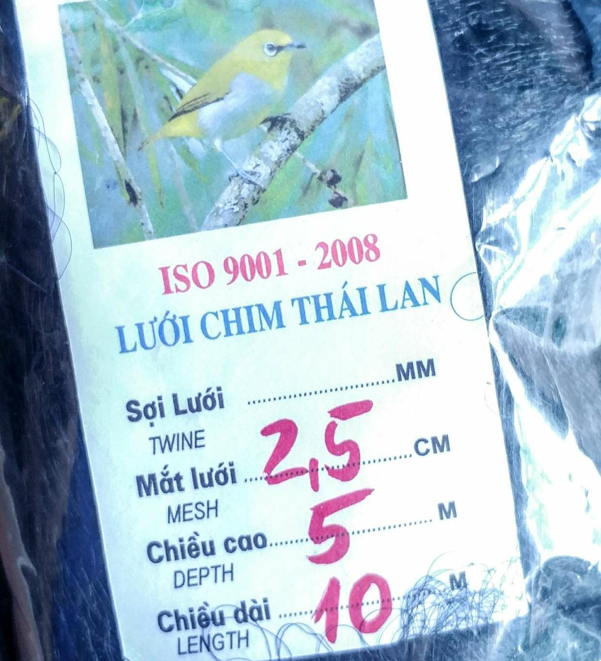 Lưới bẫy chim Thái Lan loại 10 mét