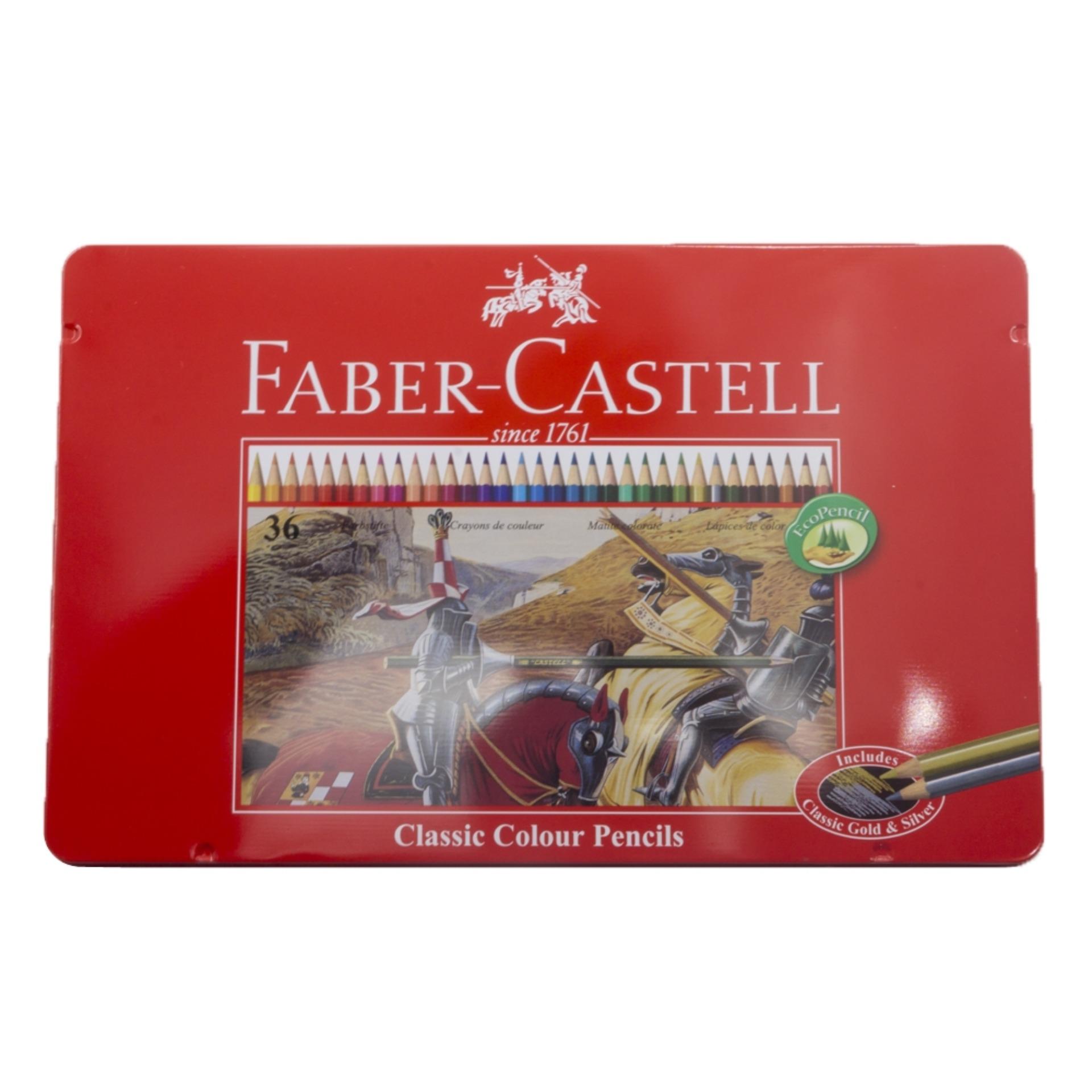 BÚT CHÌ MÀU KHÔ CAO CẤP FABER CASTELL 36 MÀU (HỘP THIẾC)