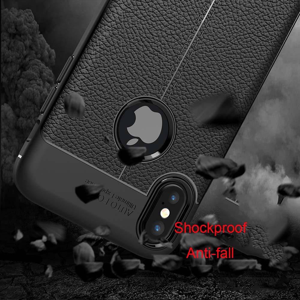 Ốp Lưng Silicon Vân Da Auto Focus cho iPhone X