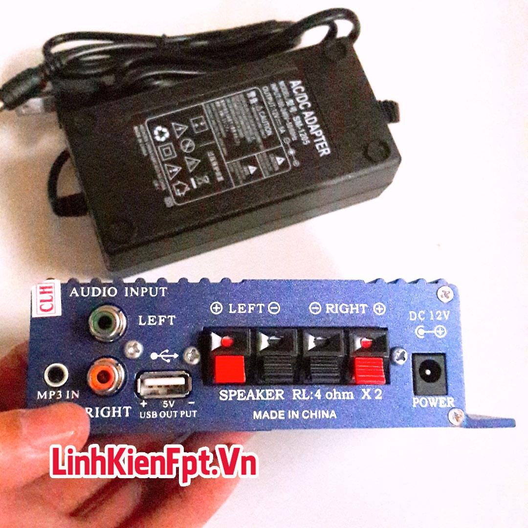 Âm Ly Mini 150W 825i + Nguồn Adapter 12v-5A