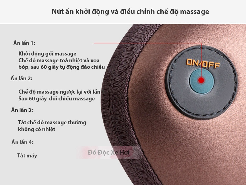 Gối Massage Hồng Ngoại 8 Bi đảo chiều (Nâu đỏ)