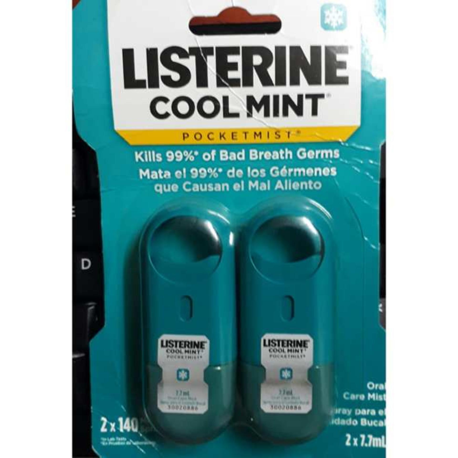 Xịt thơm miệng Listerine Cool Mint Pocketmist ( Vỉ 2 xịt thơm )