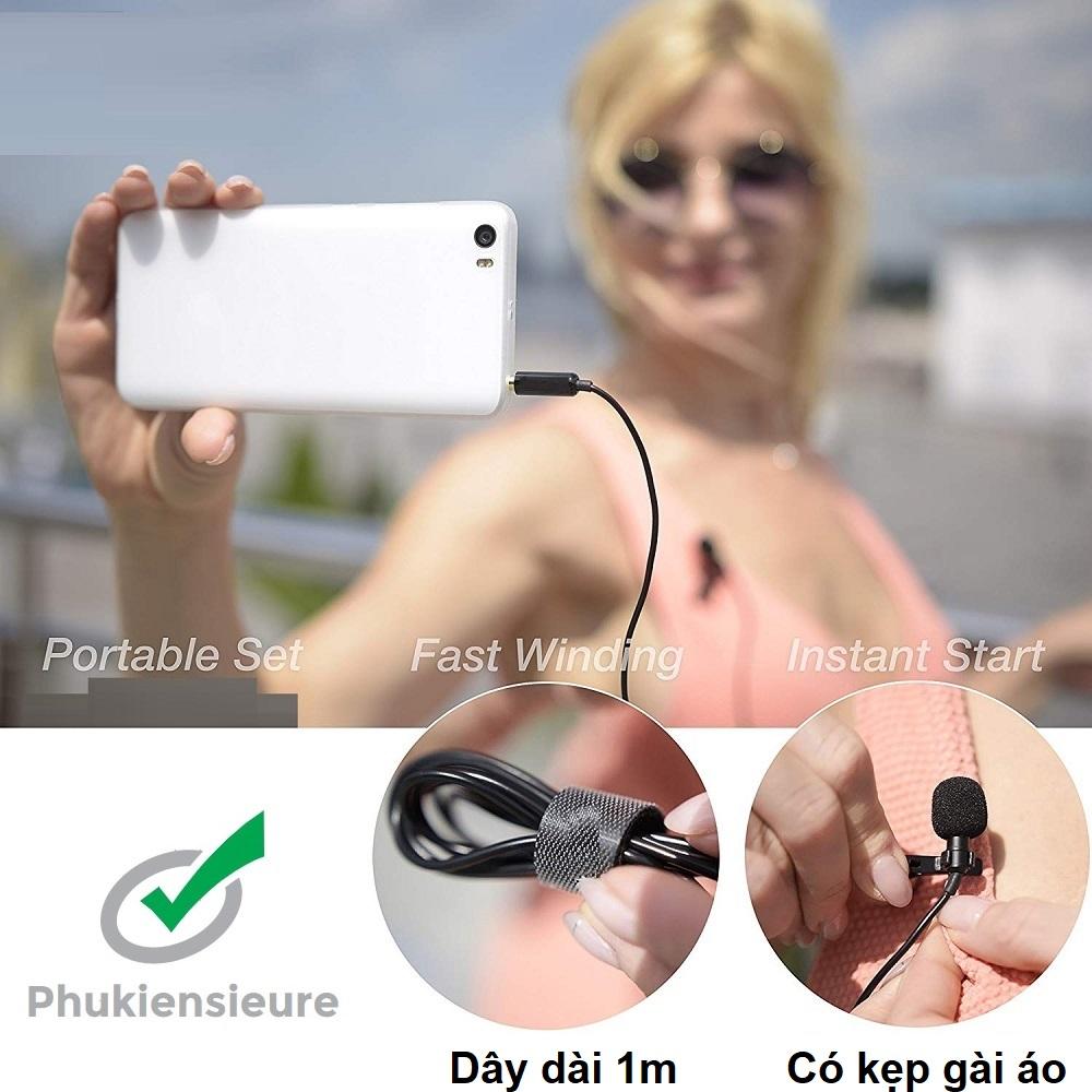 Microphone gài áo cao cấp - Micro ghi âm cho điện thoại