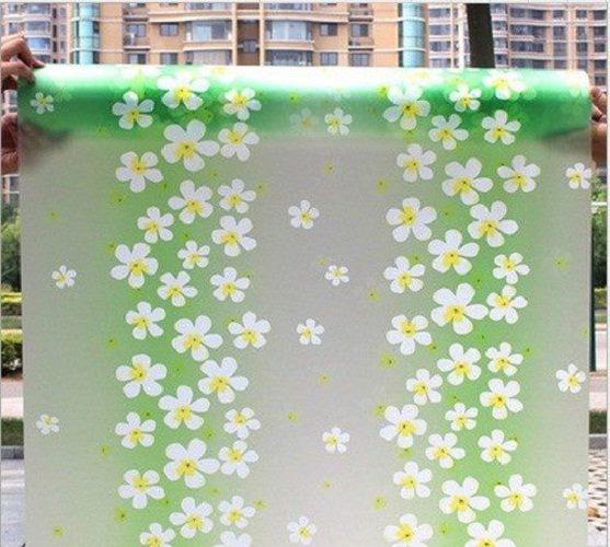 5m Decal giấy dán kính/kiếng hoa lá xanh lá cây