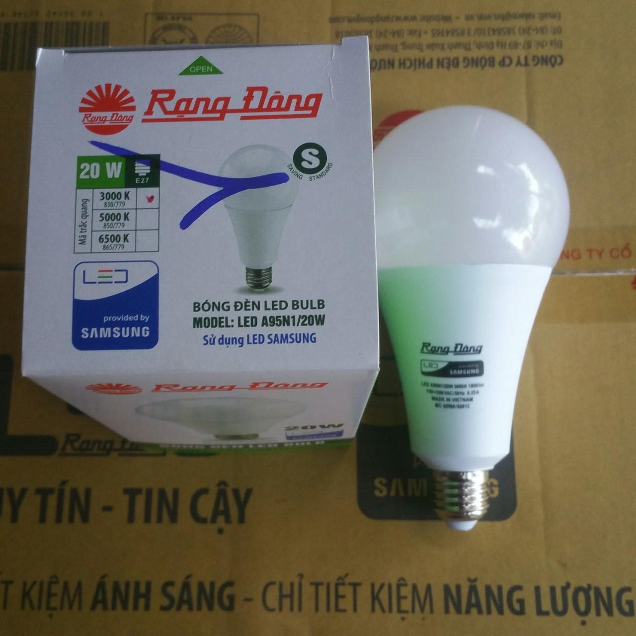 Bóng đèn LED BÚP 20W RẠNG ĐÔNG Siêu Sáng_ Model A95N1/20W