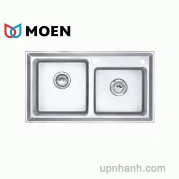 Bồn rửa chén 2 hộc Moen Model: 22183 sử dụng inox SUS304 chịu lực tốt và có lớp men chống ẩm