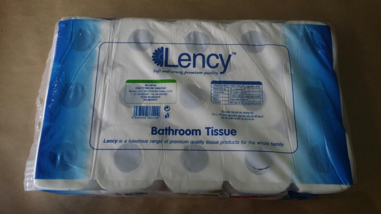 Giấy vệ sinh Lency 15 cuộn cao cấp ( 3 lớp )