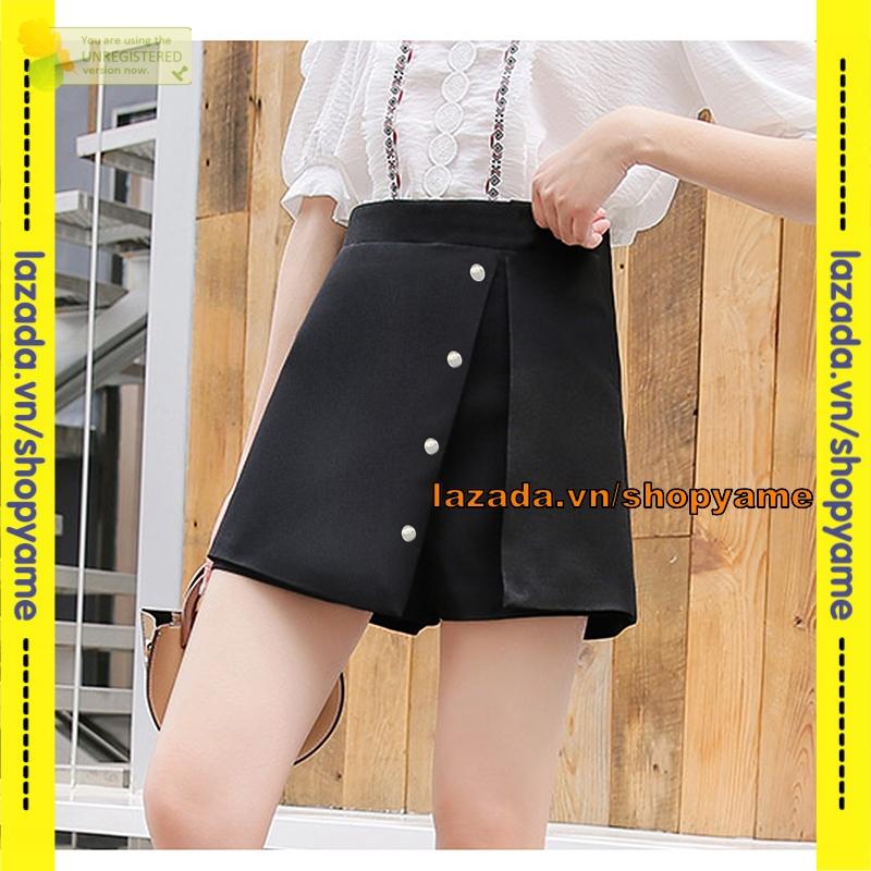 Quần giả váy YAME xẻ tà phối nút B MT1129