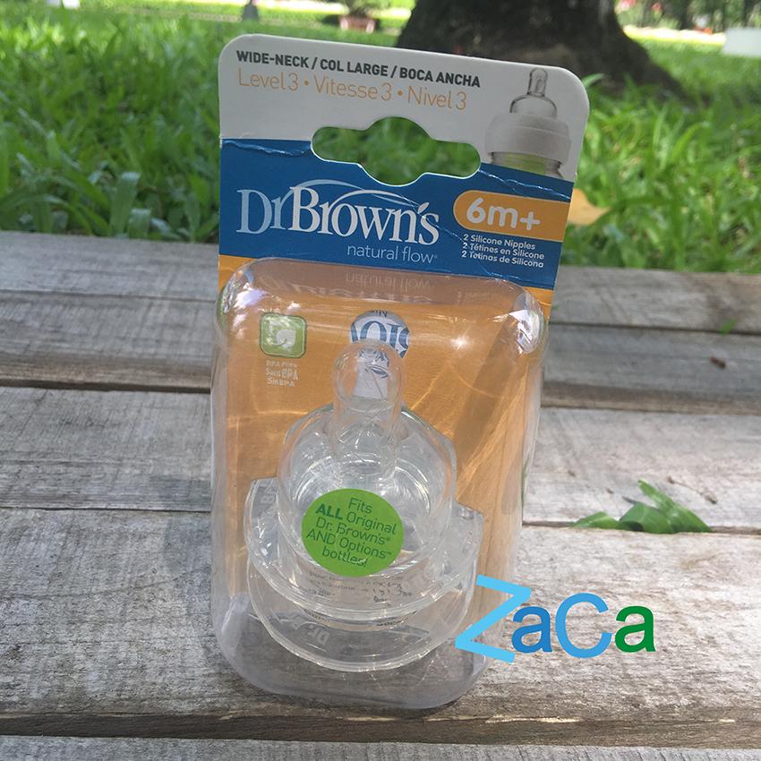 Núm ty bình sữa Dr Brown size 3