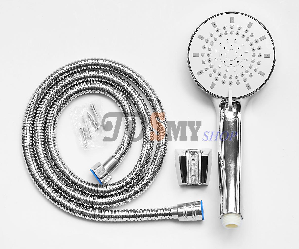 [HCM]Bộ tay sen 5 chế độ phun nước và dây sen (Bạc)