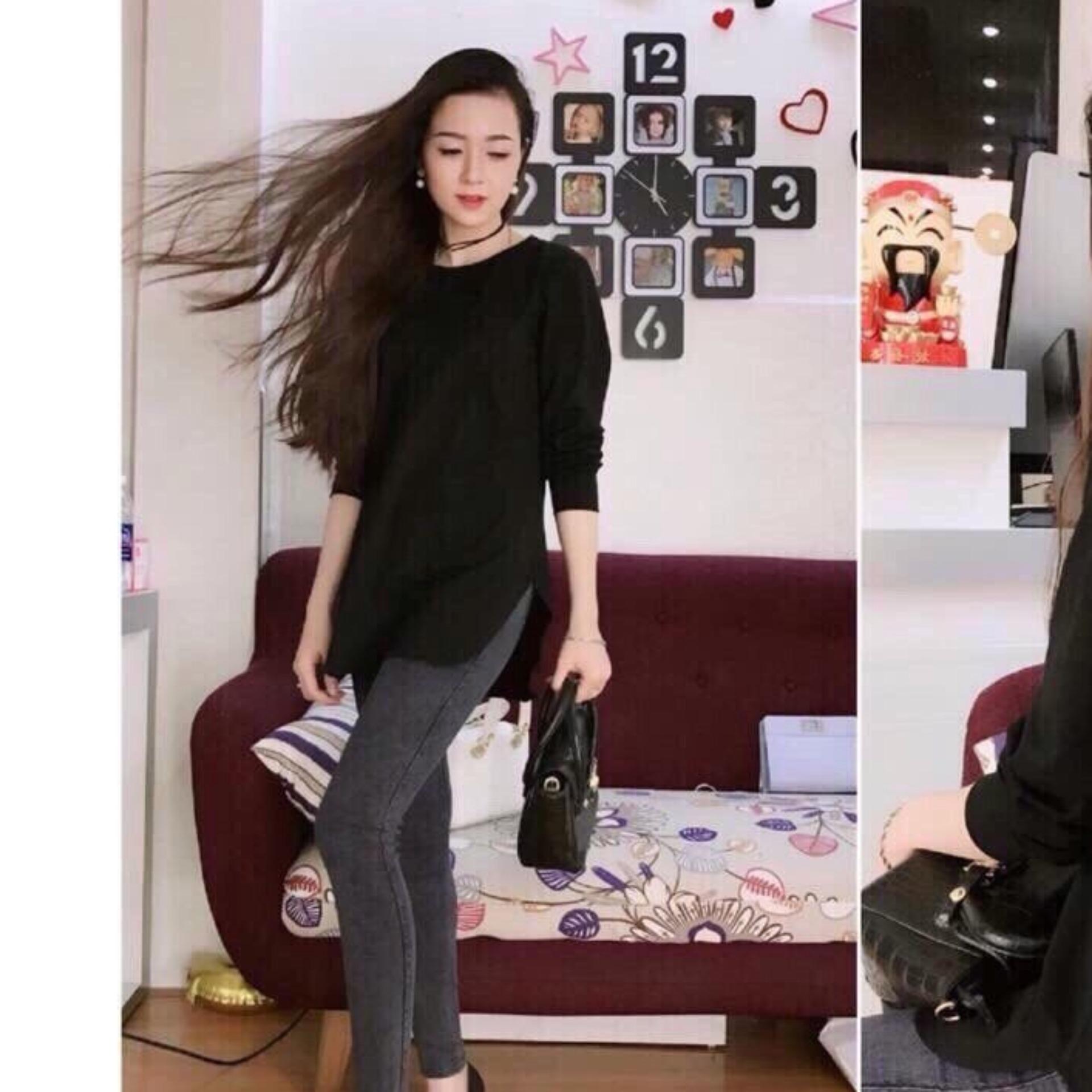 [HCM]Aó thun đen tay lỡ hở lưng