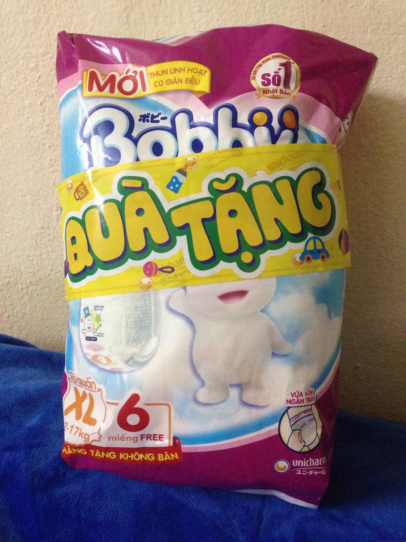 4 gói Tã quần Bobby XL 6 Miếng (Cho bé 12 đến 17Kg) (6 cái/ gói)