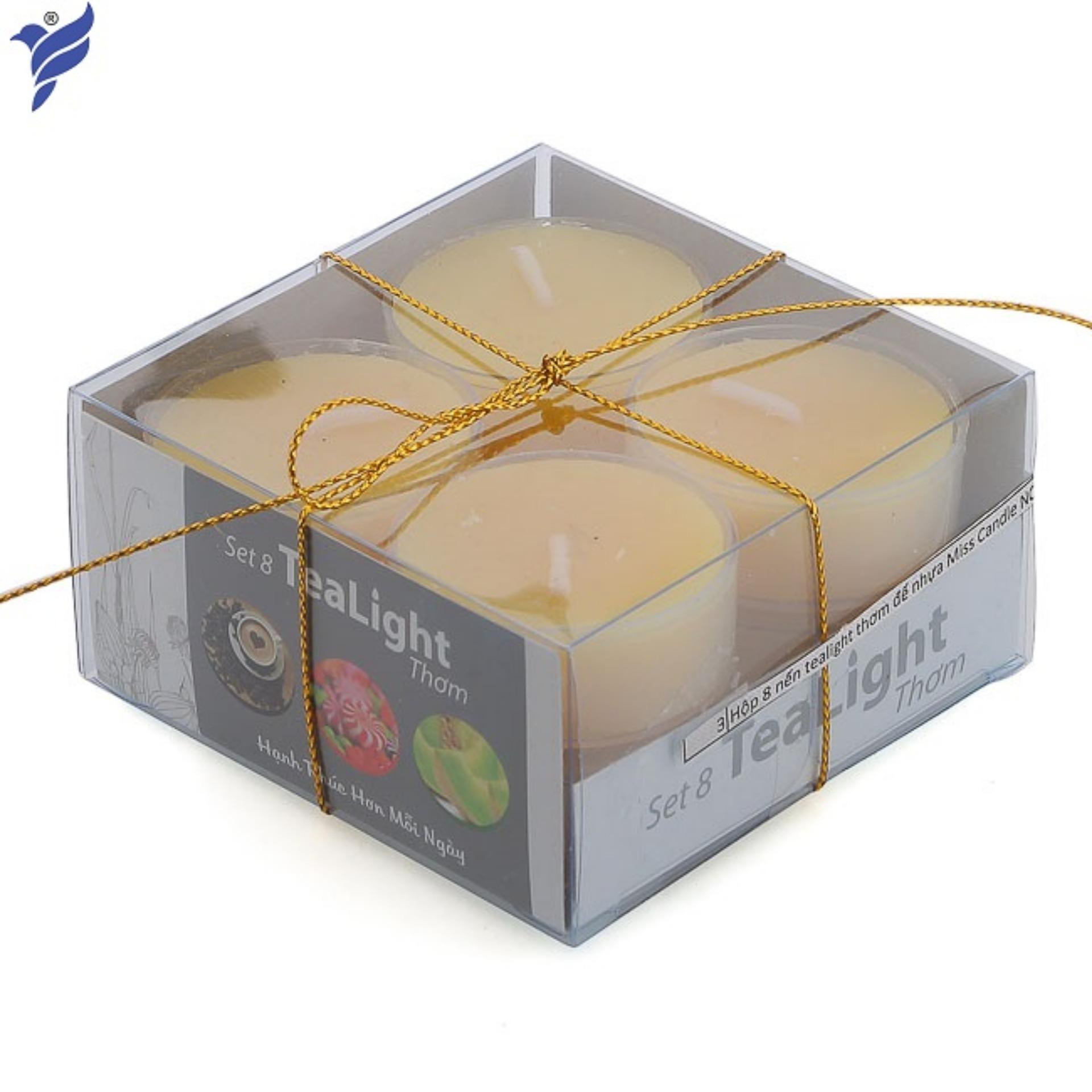 Bộ 6 hộp nến tealight thơm đế nhựa (8 nến/hộp) NQM FtraMart (Vàng)
