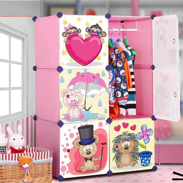 Tủ nhựa ghép 6 ô hồng kitty