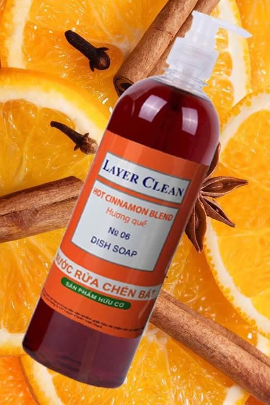 Nước rửa chén hữu cơ Layer Clean 800ml sạch ko hại da