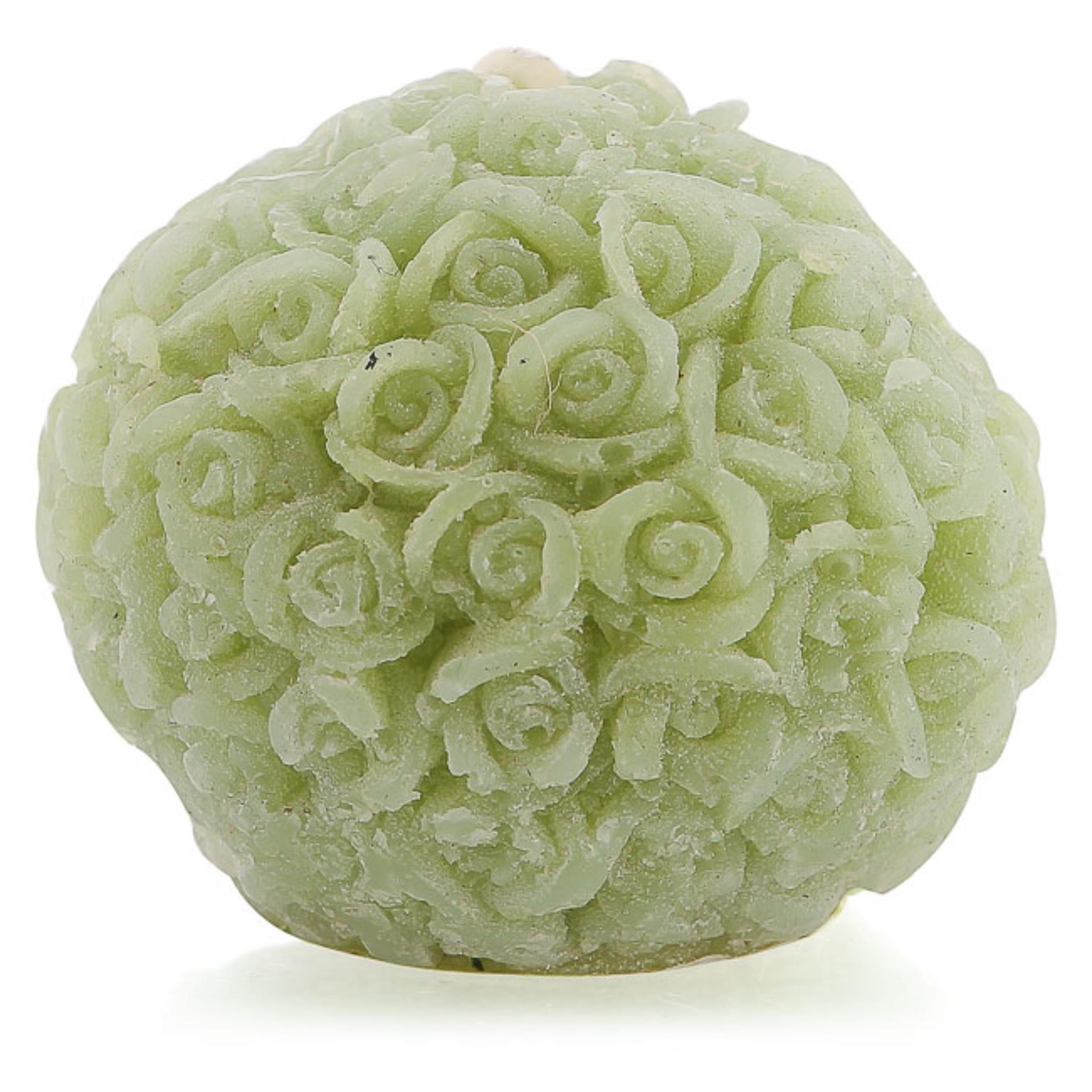 Nến thơm décor hoa hồng hình quả cầu MIC5074 (Xanh lá)