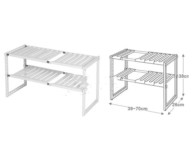 Kệ để đồ nhà bếp 2 tầng dưới gầm bếp MingXuan